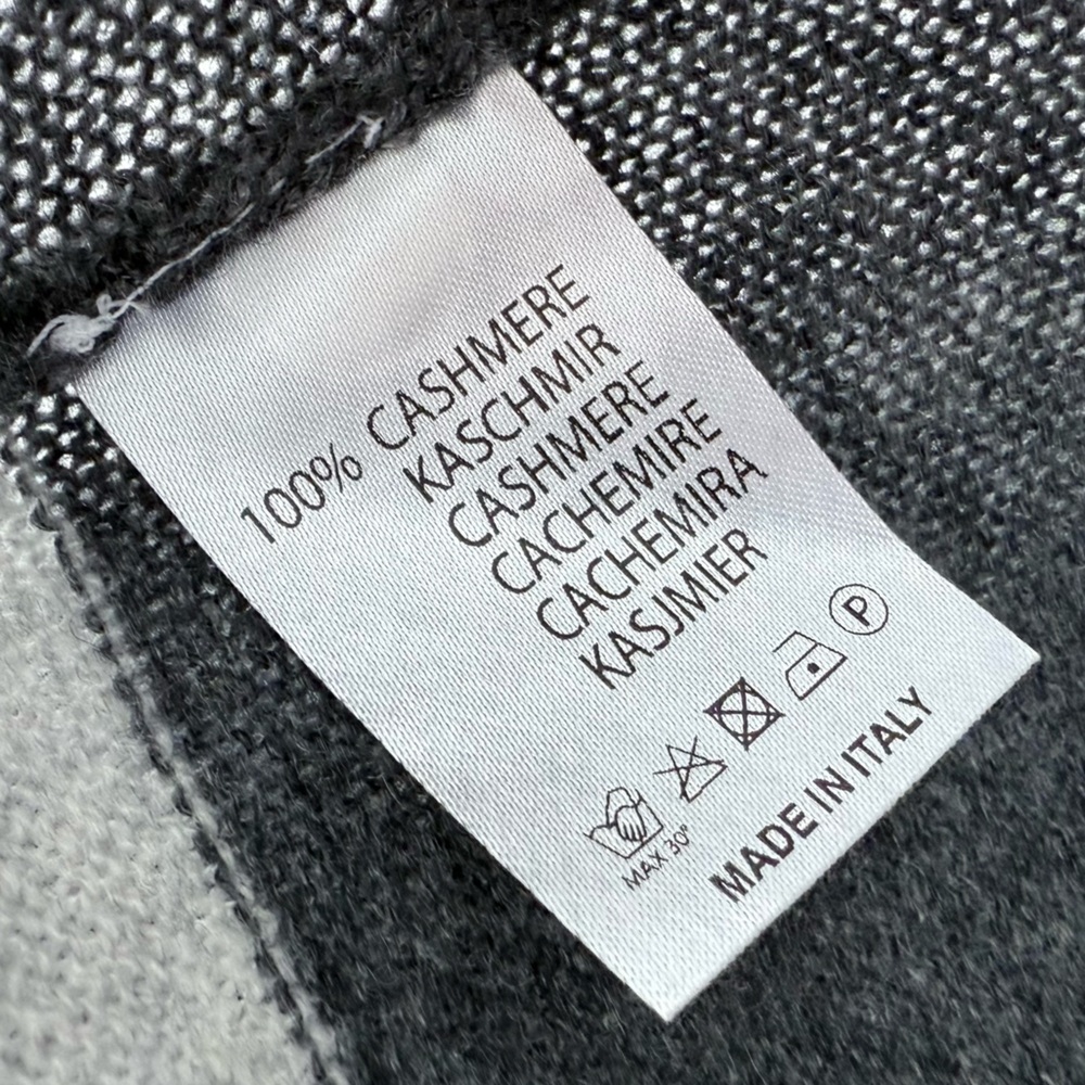 LE TRICOT PERUGIA 100% Cashmere Color Block Open Front Cardigan S Quiet Luxury - Picture 9 of 14
